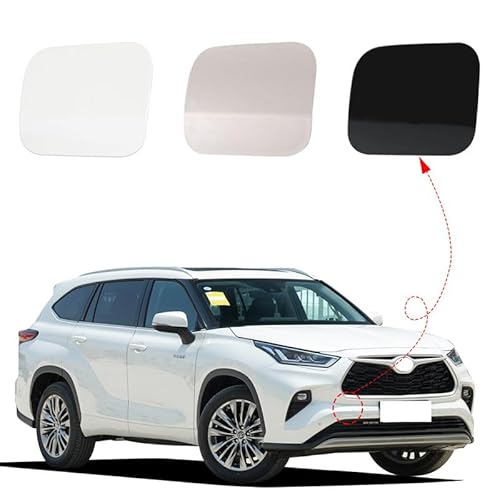 CZShiYue Car Front Bumper Tow Hook Cover Cap Towing Eye ForToyota Highlander 2020 2021 2022 2023 Trailer Cover Cap 52127-0E930 (Pearly White, Right Passenger Side)