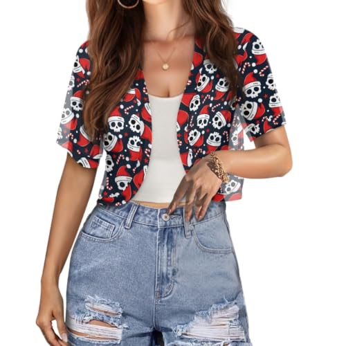 Image of Womens Short Sleeve Bolero Shrug Open Front Knit Cropped Cardigan Shoulder Cover for Dress Cute Casual Knit Cover Up