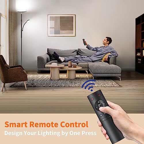 Floor Lamp For Living Room 37W/3500Lm Led Modern Torchiere Bright Lighting, Dimmable 4 Color Temperature Tall Corner Standing Reading Lamps For Bedroom,Office #TOP2