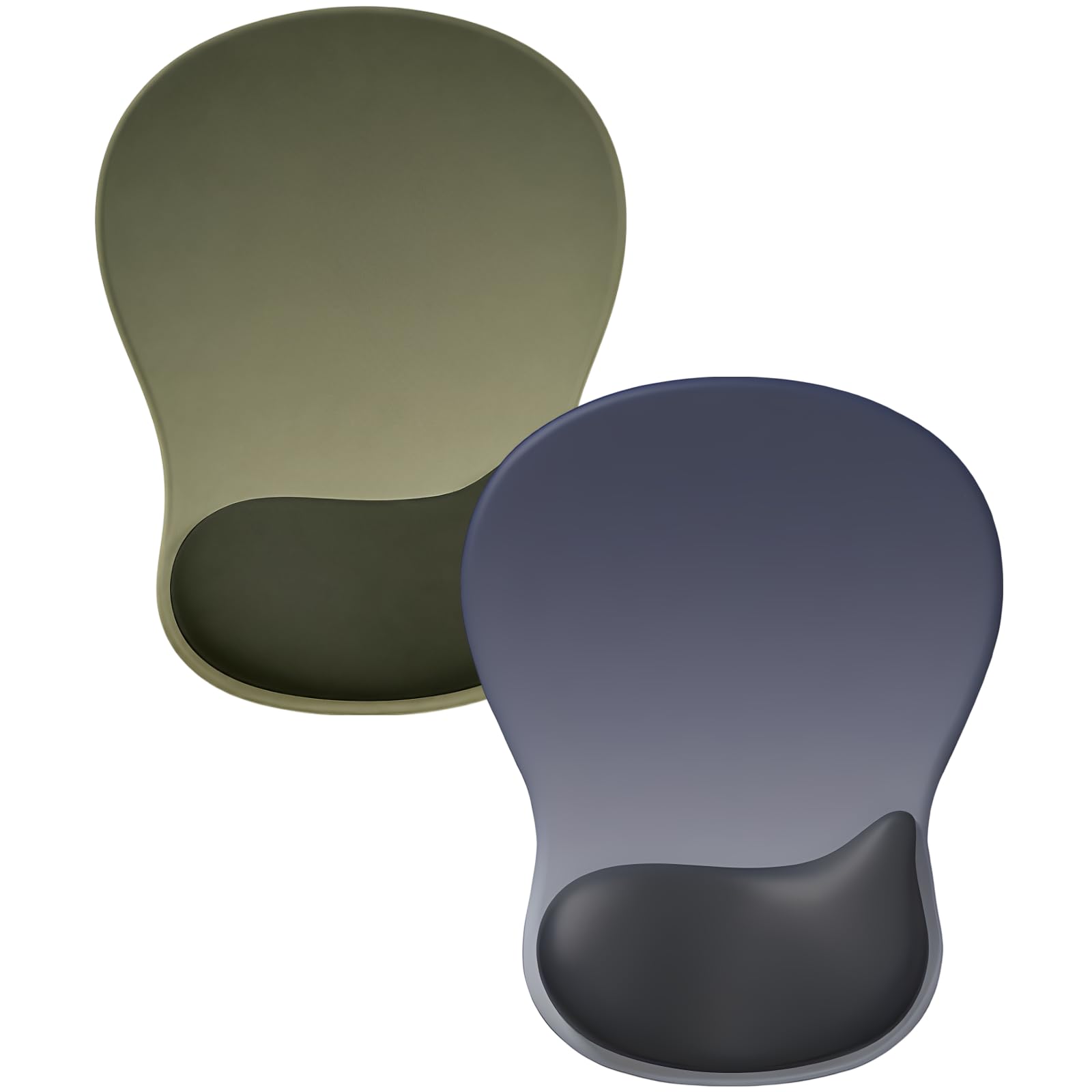 2er Pack Mauspad mit Handballenauflage, ergonomische weiche Gel-Unterstützung, rutschfeste Basis, verdickte Handgelenkstütze für Homeoffice und Gaming-Schreibtisch, Blau-Schwarz-Verlauf