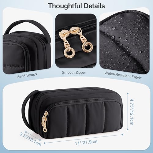 Image of Trunab Stethoscope Case Compatible with 3M Littmann /MDF /ADC, Black | Holds 2 Stethoscopes or BP cuffs, Inner Dividers & Mesh Pockets for Extra Accessories, for Nurses /Doctors, Bag Only