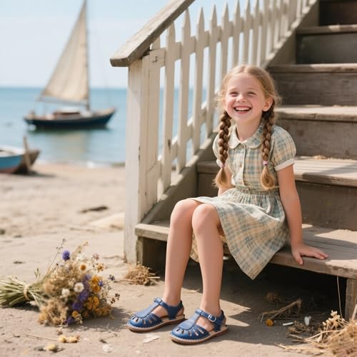 Image of THEE BRON Toddler Girls Espadrilles Sandals Hollow Out Rustic Dress Shoes