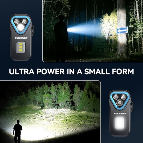 TECKNET Rechargeable EDC Flashlight Clip-on Light, Bright 650 Lumens Pocket Flashlight, 7 Lighting Modes, Magnetic Flash Lights, IPX6 Waterproof for Outdoor or Home Emergencies(Black) — view 4