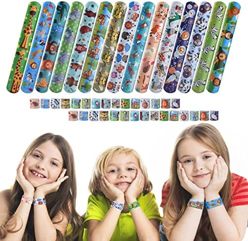 Braccialetti Slap 12 Pezzi Con 50 Adesivi - Regalo Divertente Per Bambini, Festa, Compleanni - Foto 6