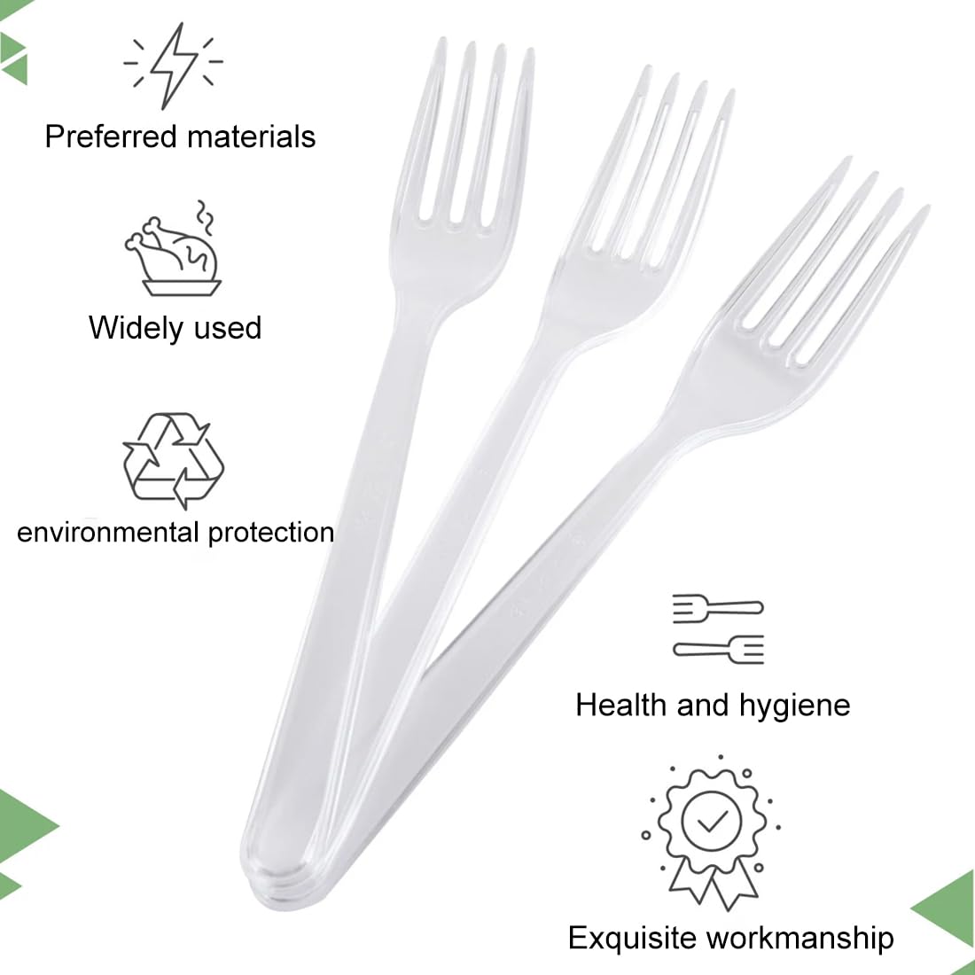 Forchette In Plastica Trasparente Riutilizzabili - 100 Pezzi, Per Feste E Eventi - Foto 7