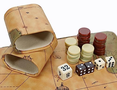 Backgammon Set im Tan Map Style für Reisen