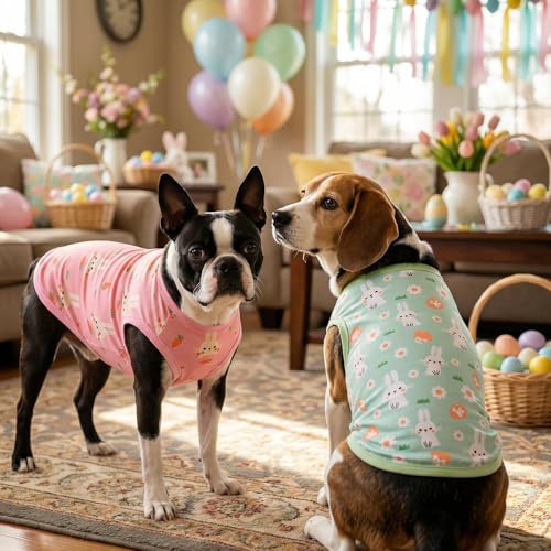 2-Pack Camisas de Perro con Patrones de Conejo y Zanahoria para Pascua miniatura 7