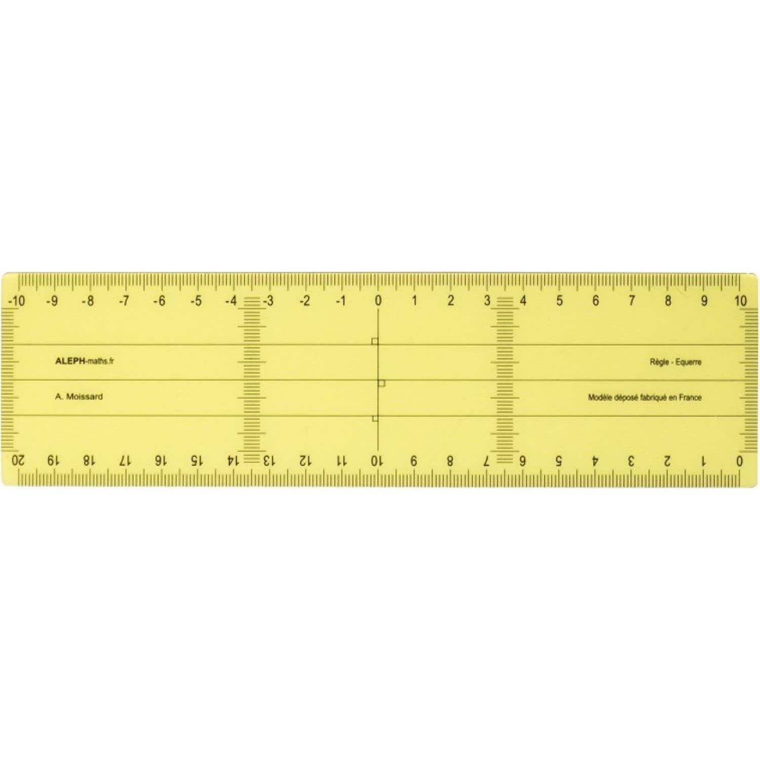 ALEPH Lot de 5 Règle-équerres de 21cm en plastique jaune