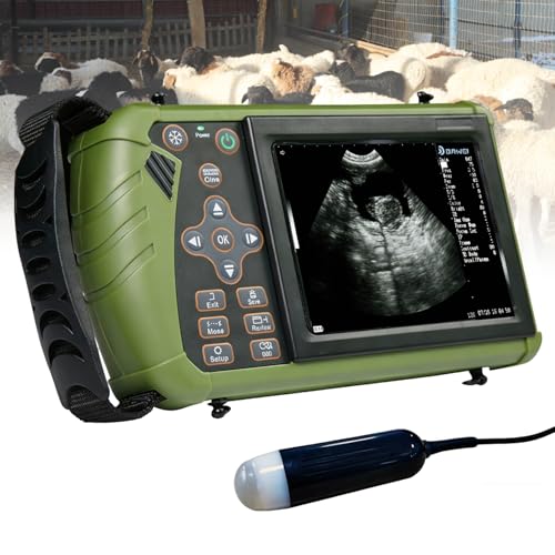 URJWAN Ecógrafo Veterinario Portátil para Embarazo, Escáner De Ultrasonido B con Sonda 3,5 MHz, Doppler Fetal, Detección Precisa para Perros Gatos Cabras Cerdos Ovejas