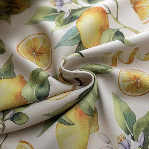 Image of 80% Blackout Curtains for Bedroom, Lemon Leaf Window Drapes 72 Inch Length for Living Room, Thermal Insulated Grommet Curtains, 2 Panels