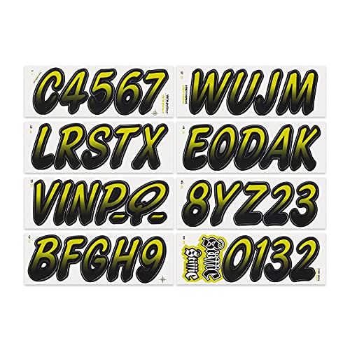 Image of STIFFIE Whipline Jade /Black 3 inch Boat & PWC Registration Decals • Numbers Letters Stickers