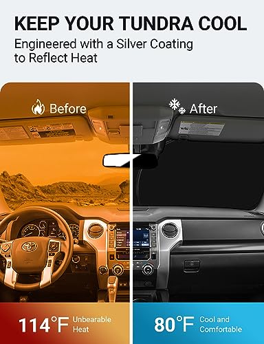 Image of Proadsy 2026 Upgrade Front Windshield Sun Shade Foldable Sunshade Protector Custom Fit Tundra 2007-2021 Limited Sr5 Platinum Accessories
