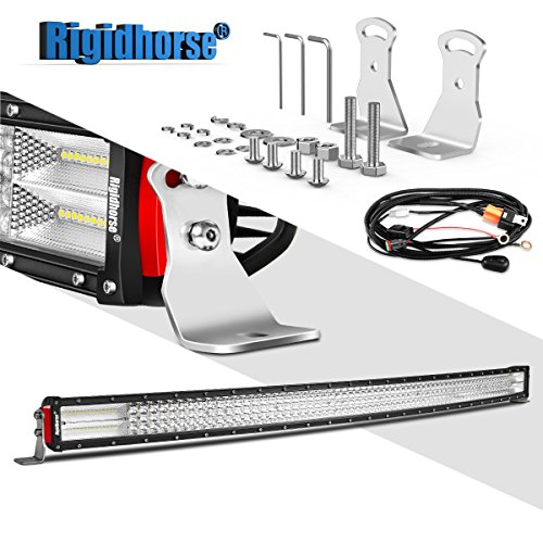 Rigidhorse Curved Quad Row LED Light Bar 52Inch 924W Flood Spot Combo LED Light OFF Road Lights Waterproof IP68 Driving Light for Trucks Jeep ATV