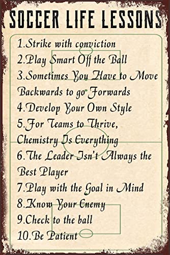 Sokomurg Retro Vintage Funny 8"x12" Soccer Metal Aluminum Sign Garage Kitchen Decor Bar Pub Club Cafe Home Restaurant Indoor Outdoor Indoor Wall Decor Art Sign Post Gifts for man T-00002