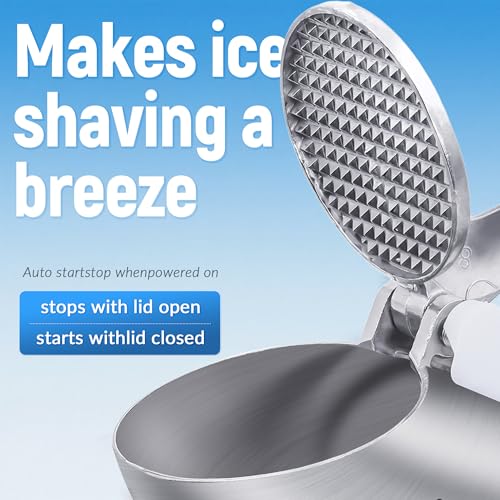 Image of Shaved Ice Machine, Electric Ice Shaver Machine with Stainless Steel Blades, Powerful Snow Cone Machine for Home Kitchen, High Speed Shave Ice Machines for Slushies, Margaritas, Smoothies