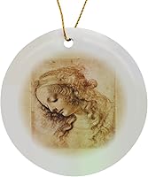 Vista 8 de 3dRose Florene – Famosa – Impresión de Arte de Leonardo da Vinci Mujer Retrato – Los Ornamentos