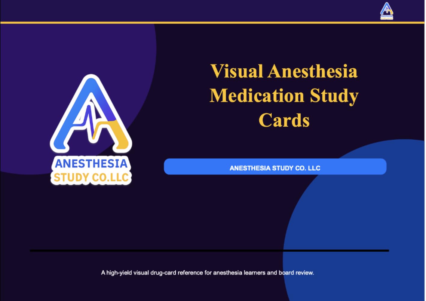 Visual Anesthesia Medication Study Cards