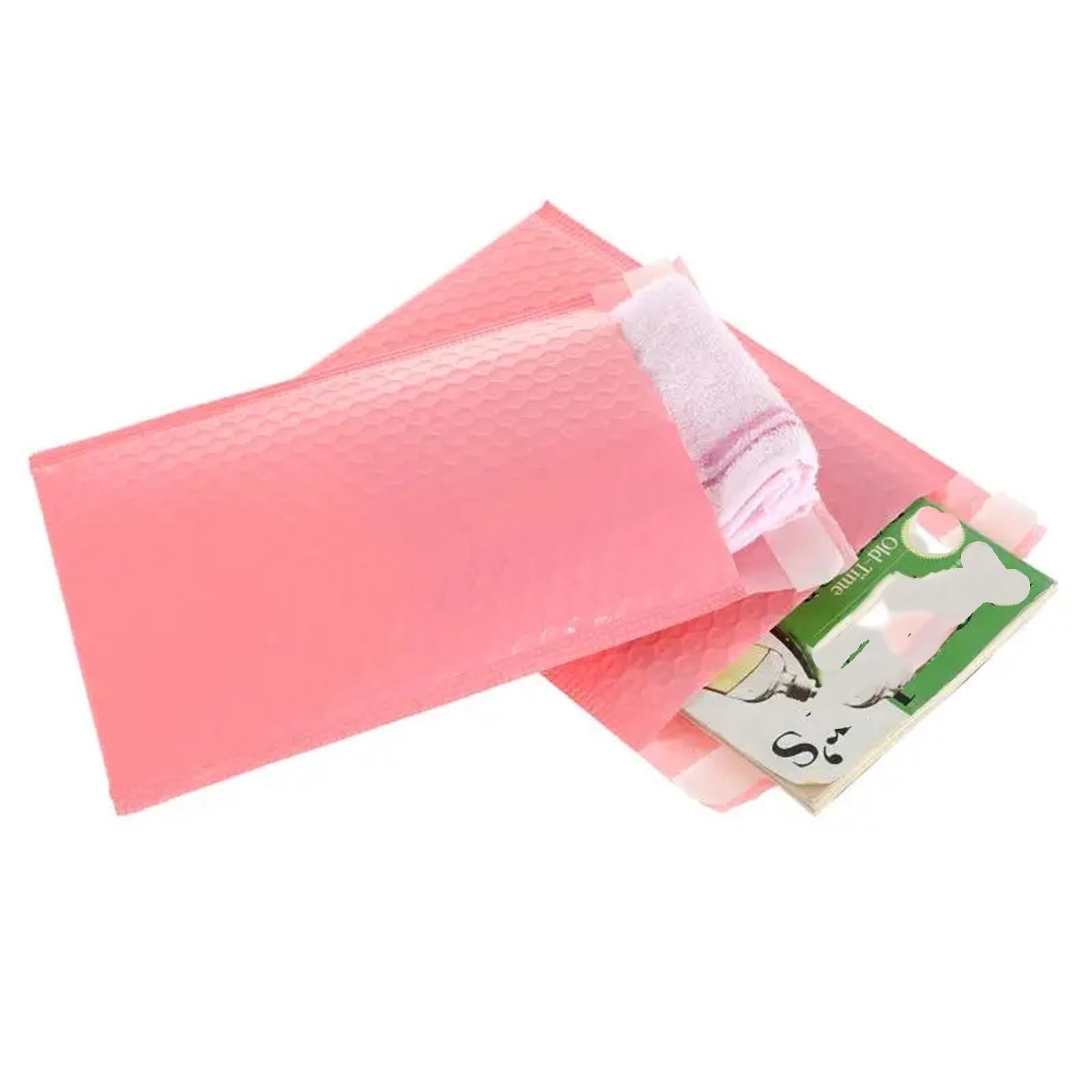 Torba pocztowa YDMHYLAI 100pcs Pink Bubble Mailers, Self Seal Pearl Film Padded Envelopes for Book Magazine Soft Lightweight(13x15cm-100pcs)
