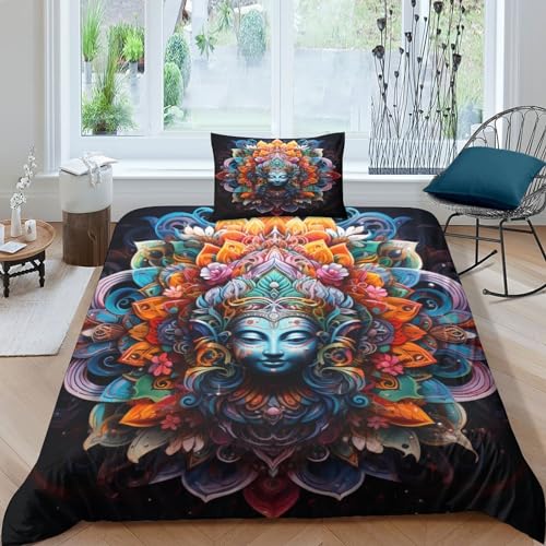 Mandala Cómodo Buda Funda De Edredón,con