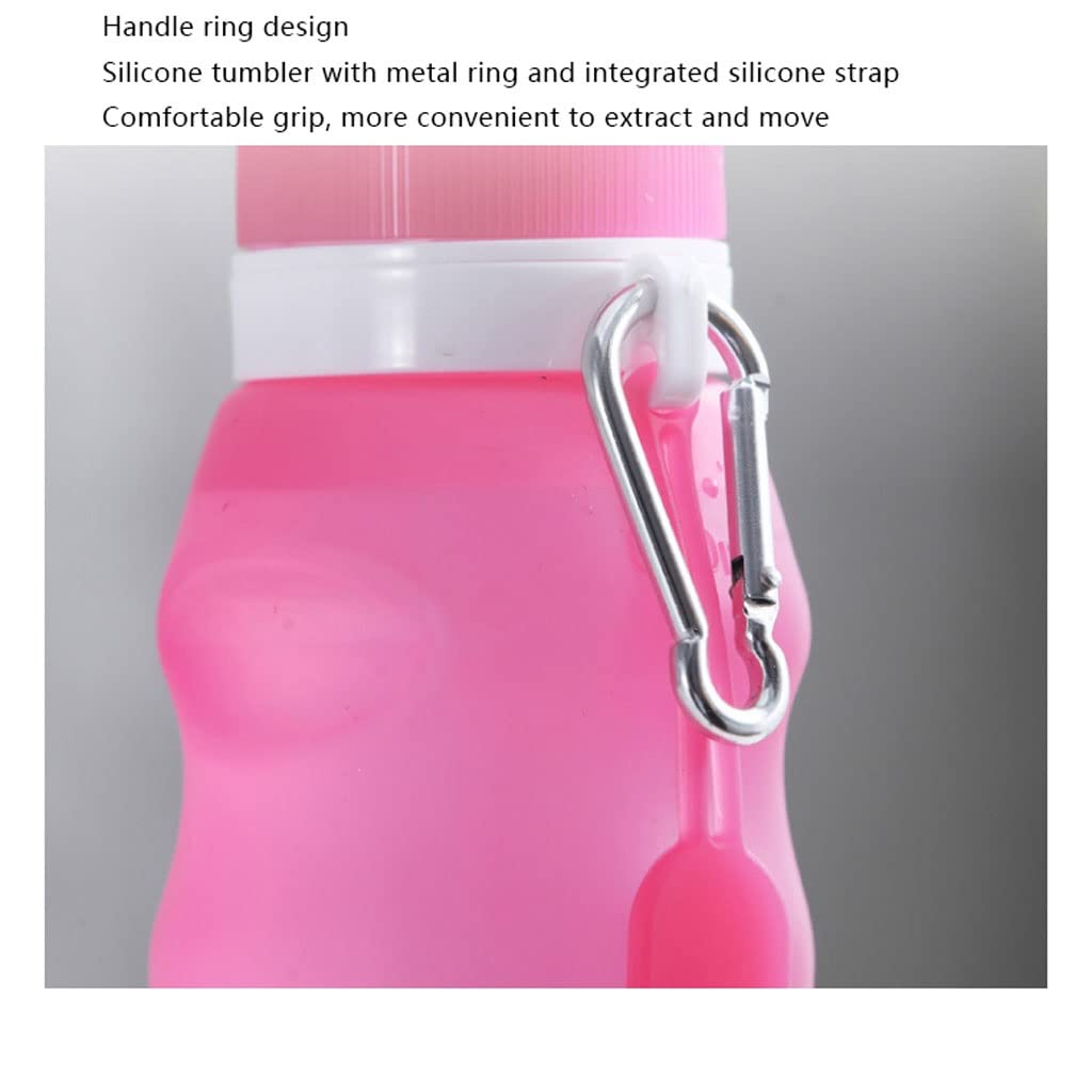 Borraccia Pieghevole da 600 ml, Portatile, Retrattile, in Silicone, per Viaggi all'aperto