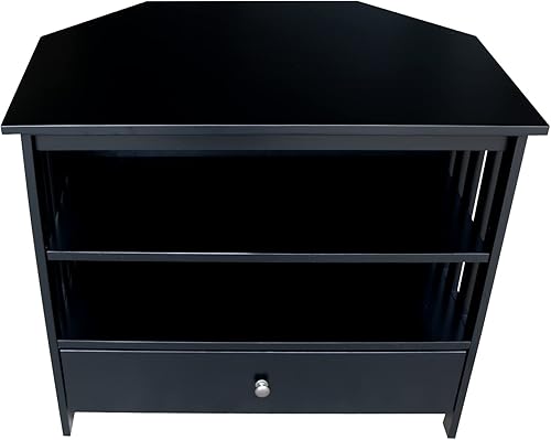 Miniatura 45 de IC International Concepts, Mission Corner Enteinment / Soporte de TV, madera auténtica maciza, madera de parawood resistente, 35 x 24 x 29, montaje