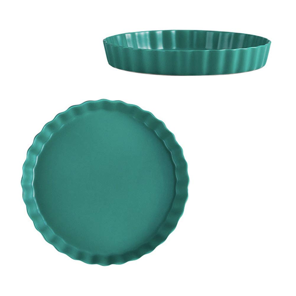 MAGICLULU Assiette Sushi Ronde 10 Pouces en Céramique Verte, Design Chic