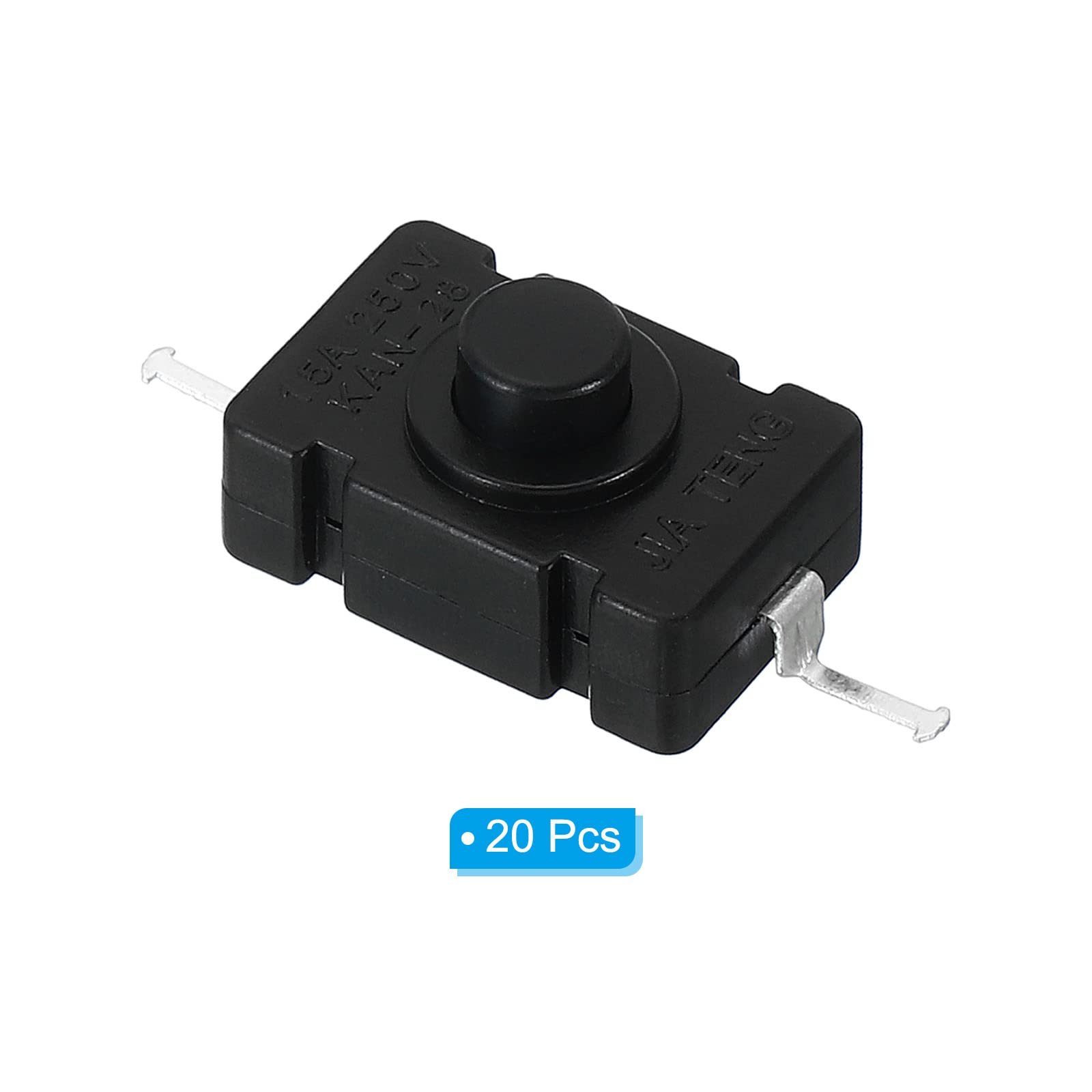 PATIKIL Latching Push Button Switch, 20 Pcs KAN-28 Needle Pin On/Off ...