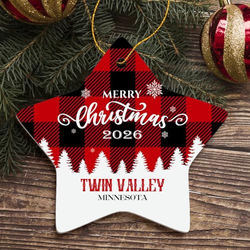 Ornament for Twin Valley Minnesota Name City State - Gift Family Friend Hometown Souvenir Housewarming Keepsake Twin Valley MN Ornament Tree 3" Star