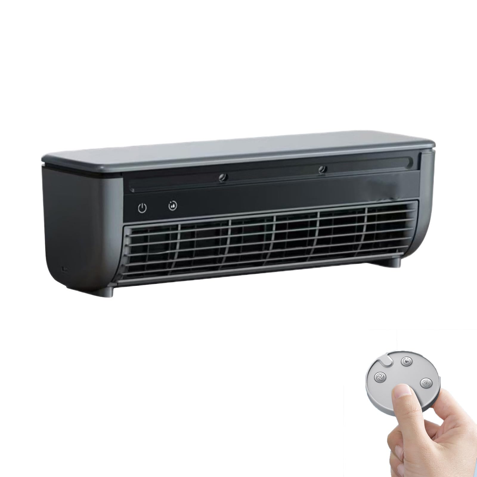 Air Conditioner, 12000 BTU Cooling Fan & Bladeless Wall Mount, Portable 3‑in‑1 Quiet & Energy‑Saving with Remote Control, for Home Office Bedroom (Black)
