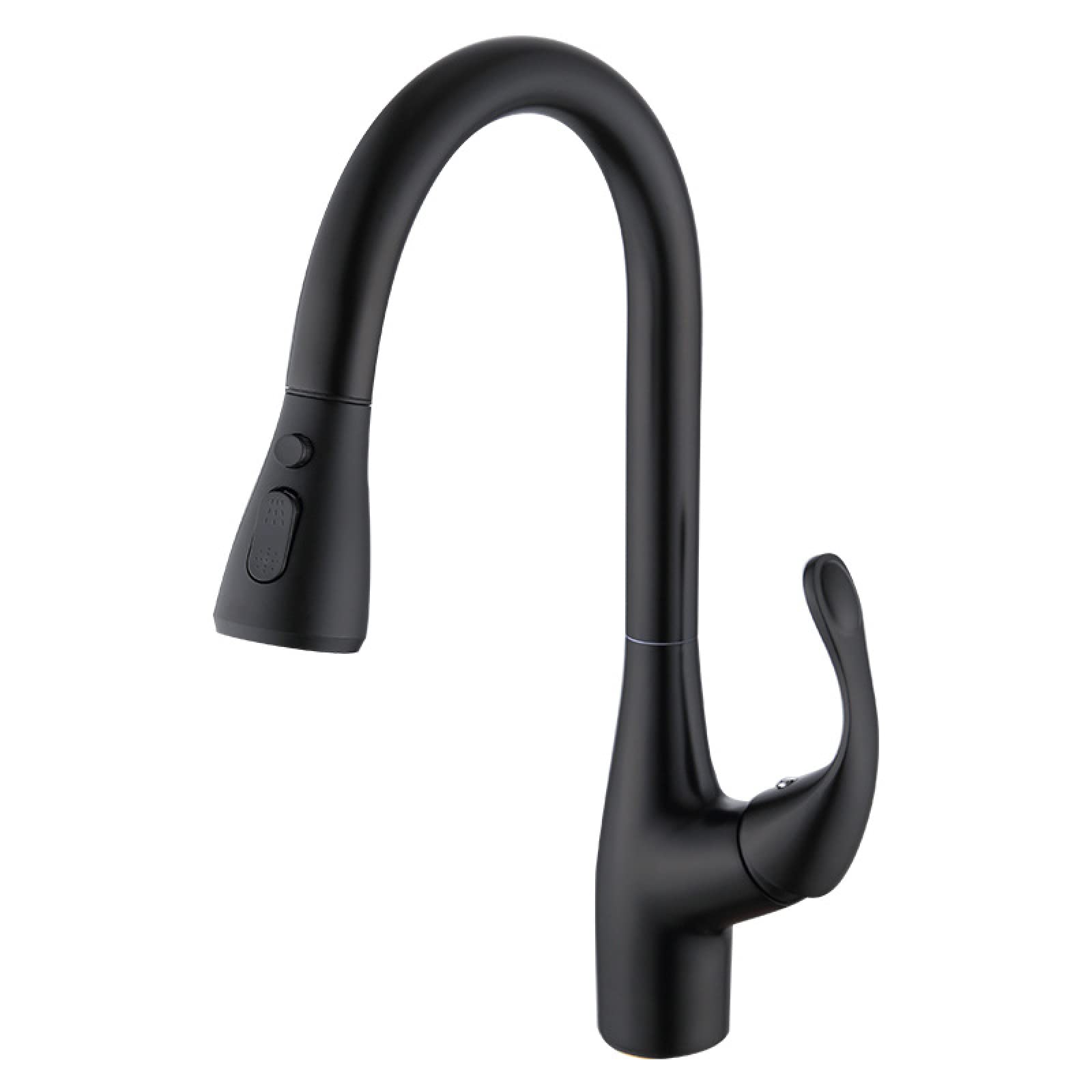 Robinet d'évier de cuisine rotatif 360 avec douchette extractible noire mate