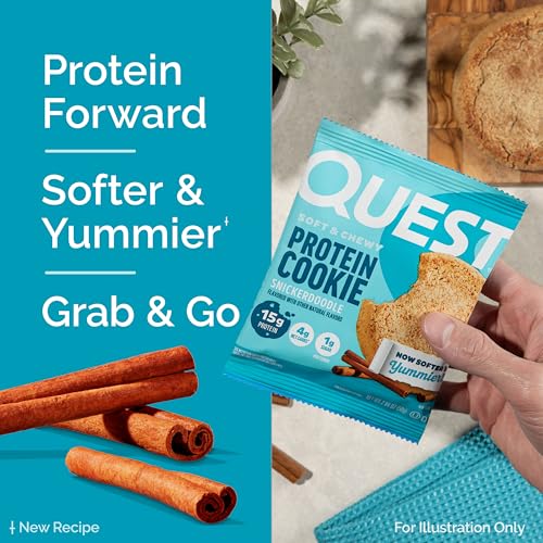 Quest Nutrition Snickerdoodle Protein Cookie, 15g Protein, 1g Sugar, 4g Net Carbs, Keto Friendly, High Protein, Low Carb; 12 Count image 4