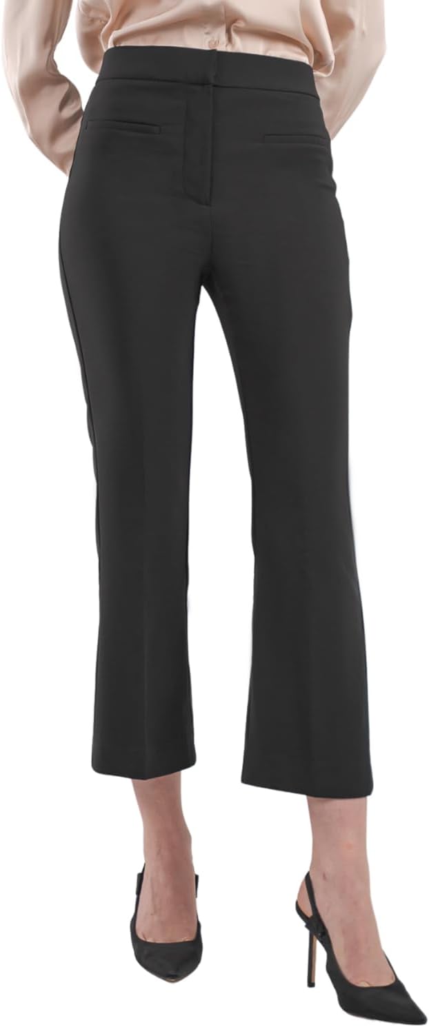 Womens Pants Work Slacks Flared High Rise Slim Fit *Small Size* Boot Cut Crop Trousers Office Casual Wear