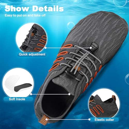Image of Hike Barefoot Water Shoes for Women Men, Quick-Dry Aqua Footwear Breathable Non-Slip Wide Toe Shoe for Beach Swim River Pool Lake Hiking Kayaking Surfing