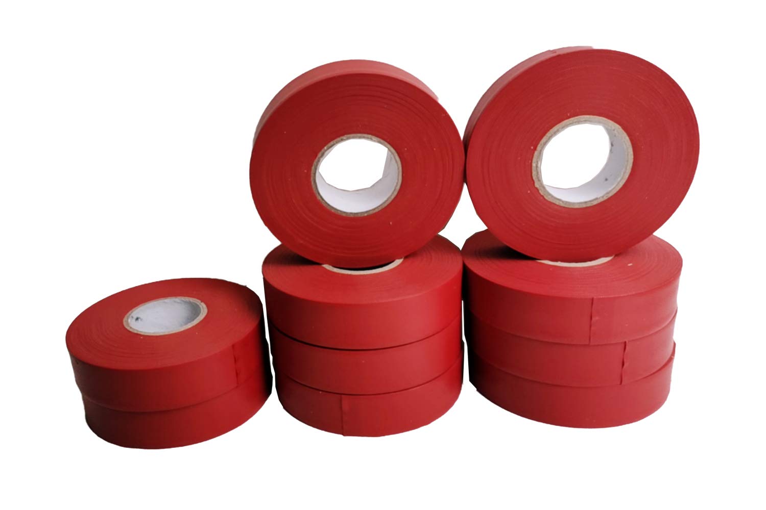 Flagging Tape for Boundaries and Hazardous Areas， Surveying Tape Non-Adhesive with 1" Width, 150' Length -40F Temperature Resistance at Winter (Pack of 10) (Red)