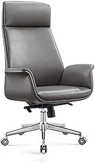 MUBAY Silla de Oficina Ergonomica Director de Cuero, Giratorio, Silla de Escritorio de Oficina Ajustable con Ruedas, Nombre de Color: Gris (Color : Grey)
