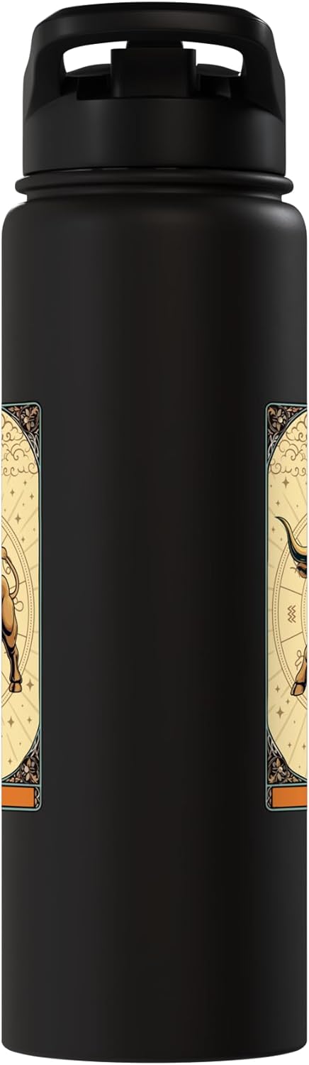 Taurus Horoscope Tarot Card Zodiac Symbol Taurus Stainless Steel Insulated Water Bottle