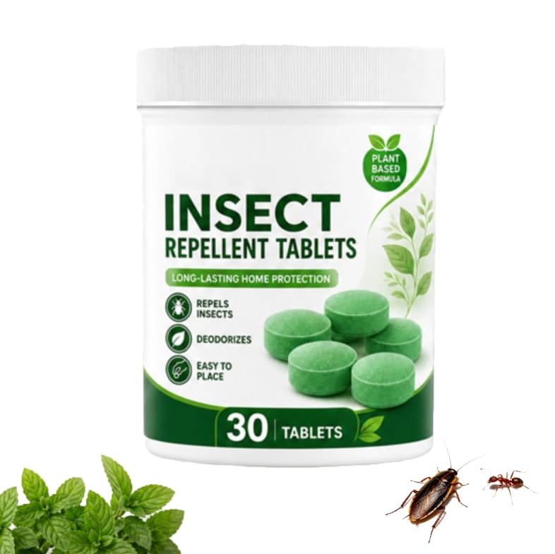 Insecticida Descarga Total, automático, Pastillas Repelentes de Plagas 30 Unidades, Anti Mosquitos Cucarachas y Hormigas, Seguras para Hogar Cocina y Baño，1pc