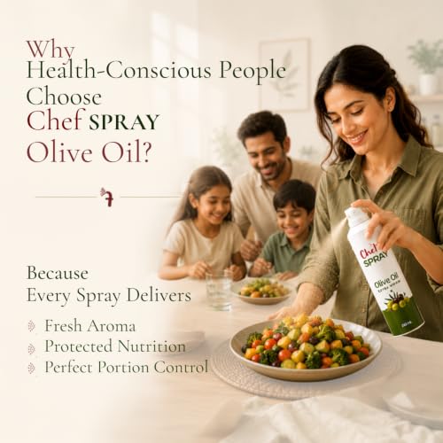 Image of ChefSPRAY Extra Virgin Olive Oil Spray - Pack of 2 | 100% Natural, No Gas, Healthy Cooking Oil Spray | Perfect for Salads, Grilling, Baking & Air Frying - 200 mL Each