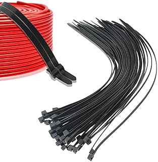 MaxEarn 50Pcs 500 x 12.4 mm Strong Cable Ties, 20 Inch Extra Heavy Duty Wire Ties, Large Black Nylon Plastic Zip Ties Wraps for Indoor Cable Managment and Outdoor Gardening