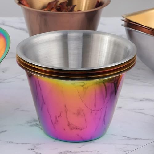 Miniatura 4 de Taza de acero inoxidable para salsa de 10 onzas, tarro de caramelo, tazón de azúcar, cocina, bufé, cafetería, restaurante, condimento de especias,