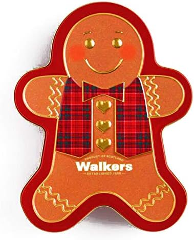 Walkers Gingerbread Man Shortbread Tin 10.6 oz each (1 Item Per Order, not per case)