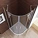 MIQU 80x80x 195 cm Duschkabine Runddusche Duschabtrennung Falttür Echtglas Viertelkreis NANO Glas