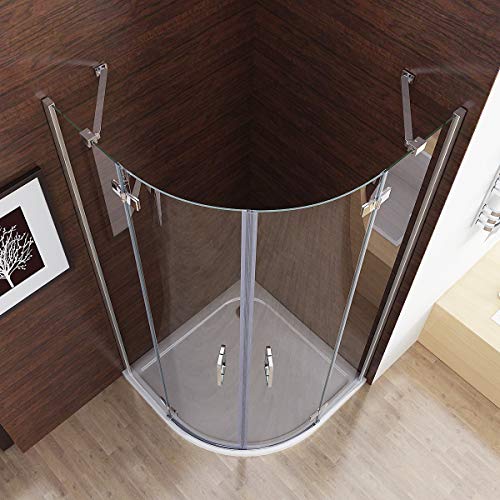 MIQU 90x90x 185 cm Duschkabine Runddusche Duschabtrennung Falttür Echtglas...