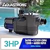 Aquastrong 3 HP Variable Speed Pool Pump - 220V, 11359 GPH, Energy Efficient In/Above Ground Pool Pump