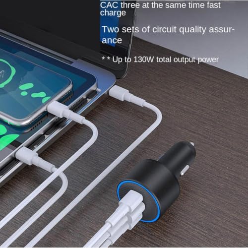 Cargador de coche 130W portátil inteligente para portátiles y smartphones 4