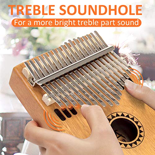 Kalimba 17 Tasten Daumenklavier Massivholz Marimbas Finger Piano Start Kits afrikanisches Instrument für Kinder Erwachsene mit Schutzhülle Stimmhammer Lernheft - Image 4