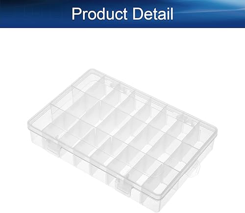 Vista 4 de Heyiarbeit Organizador de plástico, caja de almacenamiento, divisor ajustable, compartimento de rejilla extraíble, organización de piezas pequeñas