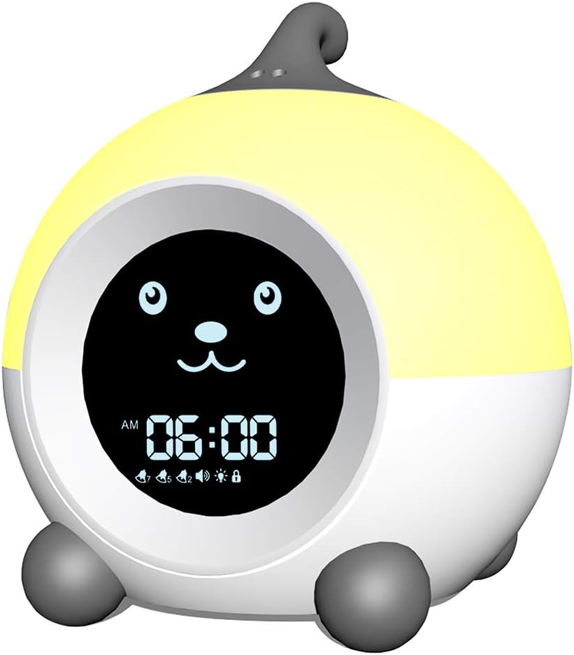 I·CODE Teach Me Time Kids Alarm Clock, Children's Sleep Trainer,Toddler Sleep Aid Night Light,14 Soothing Sounds,3 Alarms,Sleep Timer (Deep Grey) 4