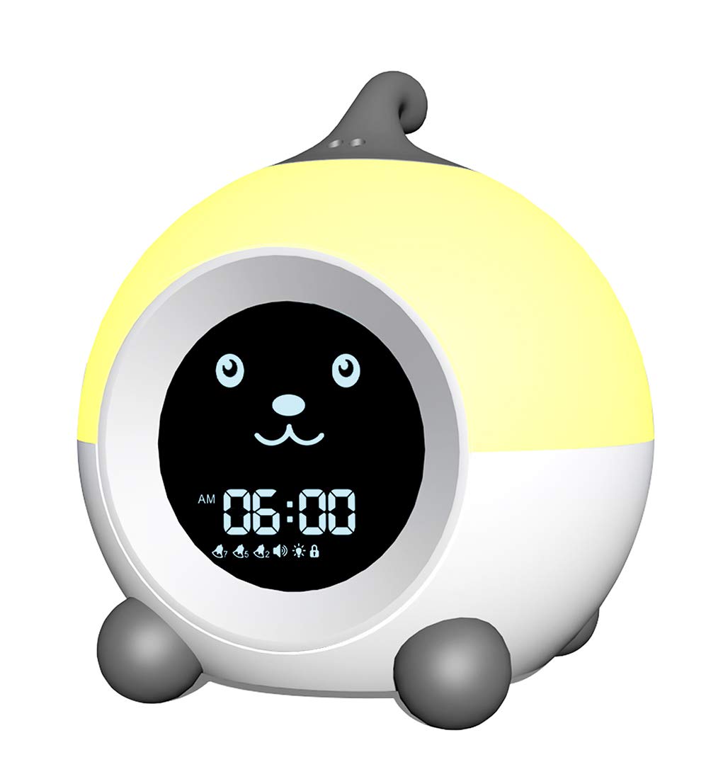 I·CODE Teach Me Time Kids Alarm Clock, Children's Sleep Trainer,Toddler Sleep Aid Night Light,14 Soothing Sounds,3 Alarms,Sleep Timer (Deep Grey) 4