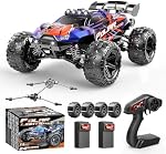 RC Cars 1:14 All Terrain Off-Road RC Truck, 4WD Fast Remote Control Car 40 KM/H, 4X4 Waterproof RC Vehicle with 2 Rechargeable 1300 mAh Batteries and 2 Sets of Tires
